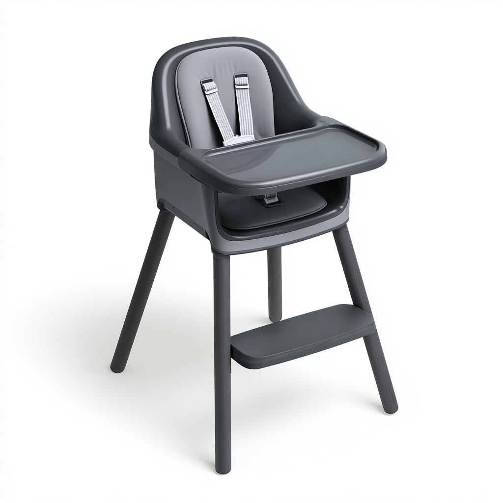 Seggioloni pappa-Plastica-Metallo-Tessuto-89x73x114 cm-Grigio Scuro-Nero-Modern Pro Design