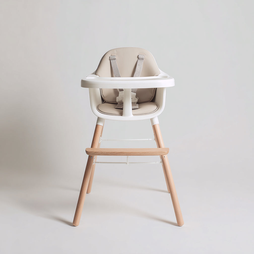 Seggioloni pappa-Legno-Plastica-Tessuto-83x67x108 cm-Beige-Bianco-Legno-Nordic Premium