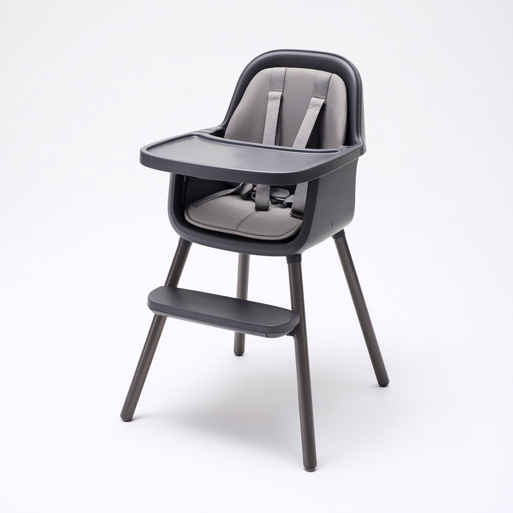 Seggioloni pappa-Plastica-Metallo-Tessuto-90x74x115 cm-Grigio-Nero-Argento-Modern Premium Plus