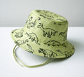 Cappellini per neonati - Cotone - 27 x 25 x 14 cm - Verde chiaro-Nero - Stile dinosauri con tesa larga