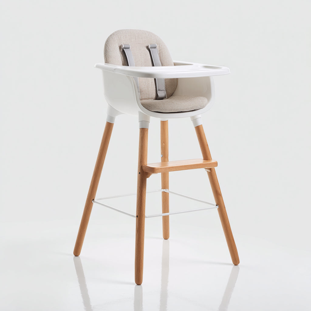 Seggioloni pappa-Legno-Plastica-78x62x102 cm-Beige-Marrone-Nordic Modern