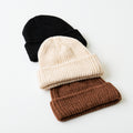 Cappelli invernali - fibra acrilica - 26 x 22 cm - nero-crema-marrone - stile casual a coste