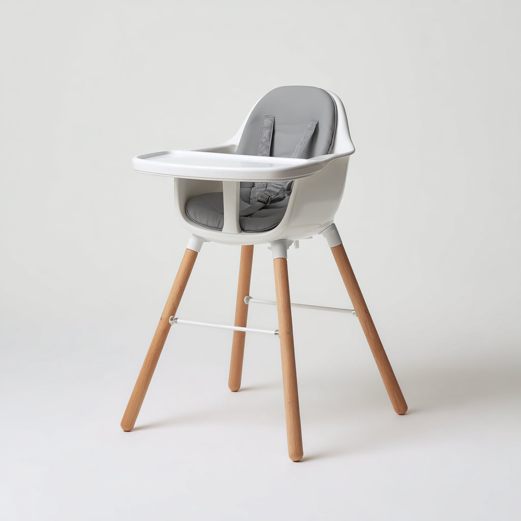 Seggioloni pappa-Legno-Plastica-79x63x104 cm-Grigio-Bianco-Nordic Elegant